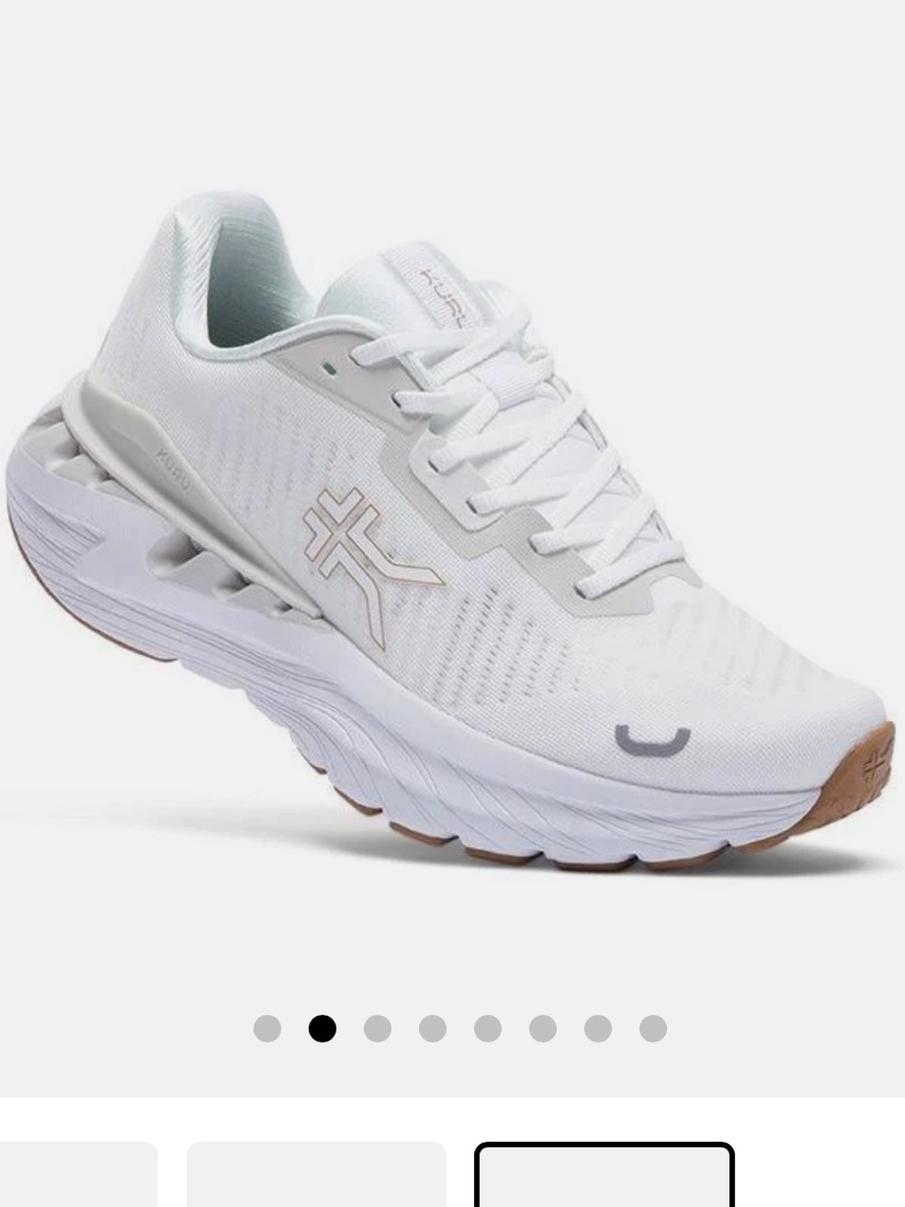 KURU Women’s Triple Max Running Shoe — White with Tan Accent NWOT